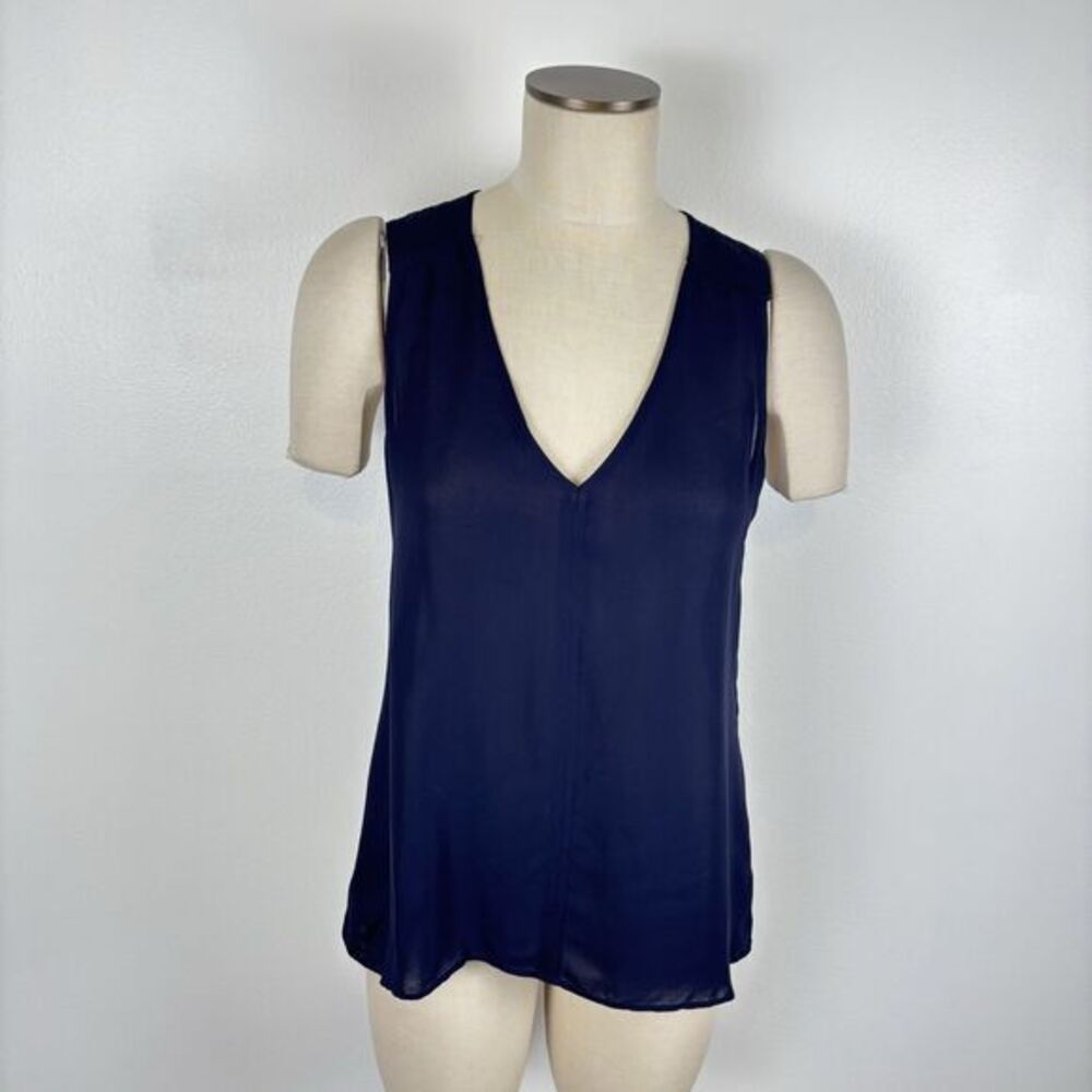 J Crew Navy Blue Drapey Crepe Viscose Sleeveless Tank Top Shirt A1329 Size 6